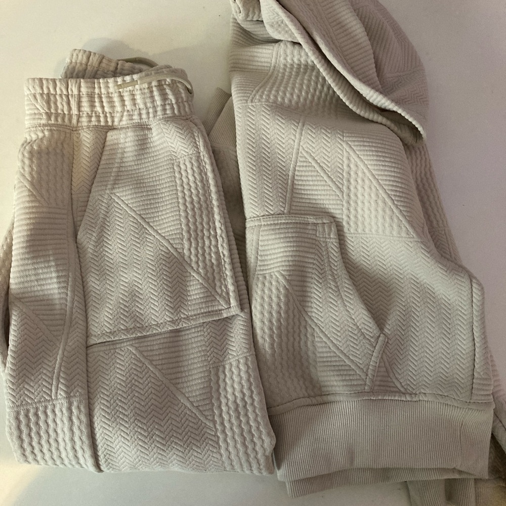Textured Cream Hoodie and Joggers Set from Winners